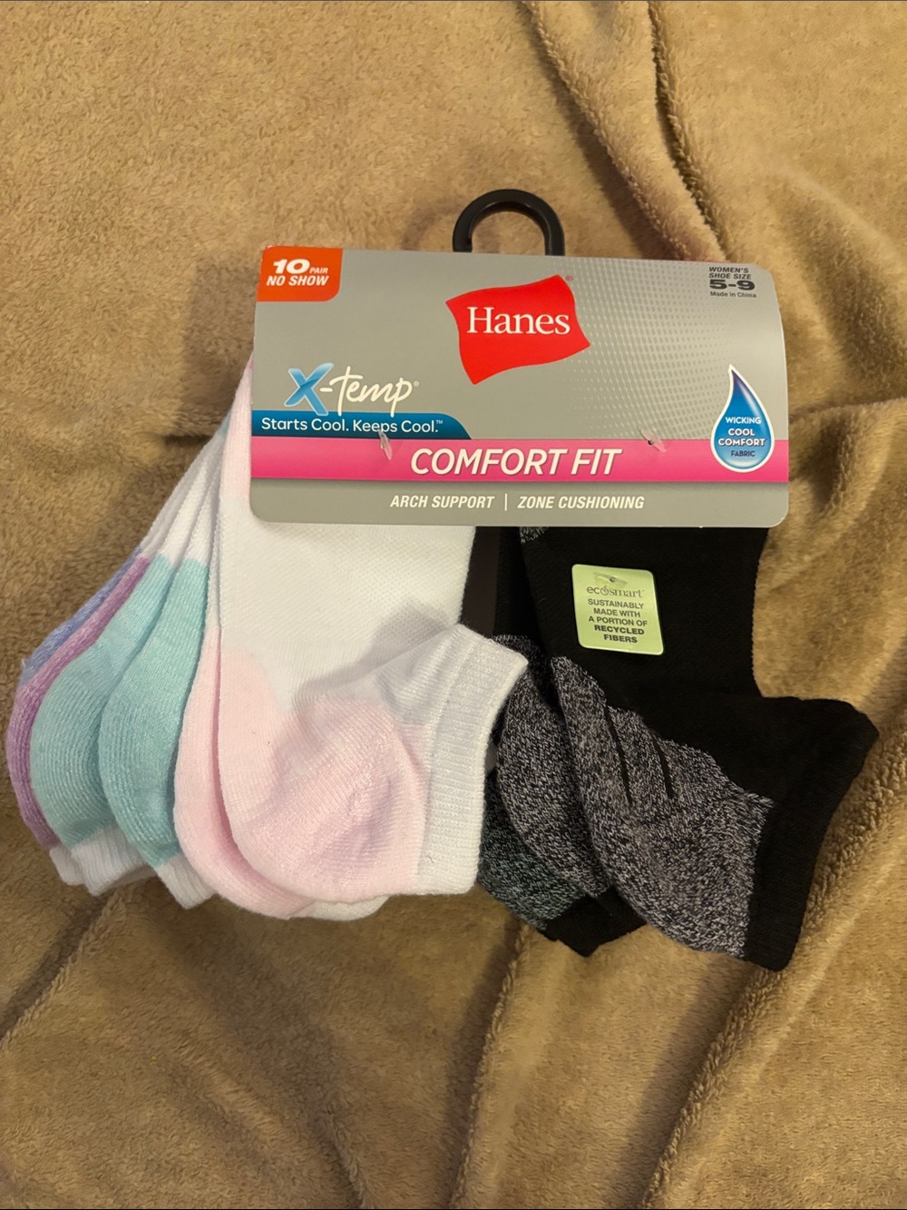 Hanes Comfort Fit Athletic Socks - White, Gray, Black